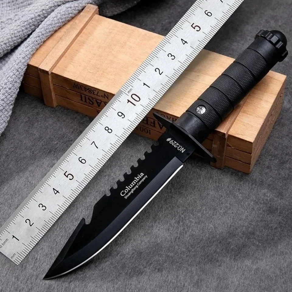 Bushcraft Knife Fixed - سكين مستقيم للتخييم والاستخدام الخارجي 7CR17MOV،