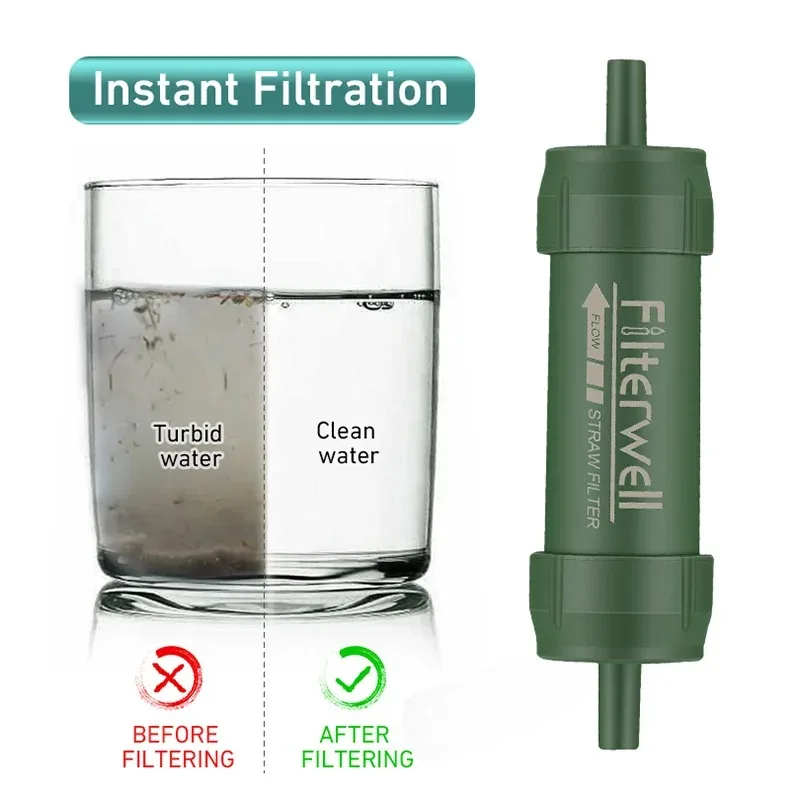 1 قطعة في الهواء الطلق تصفية ا - مراجعة Water Purification Straw وسعره