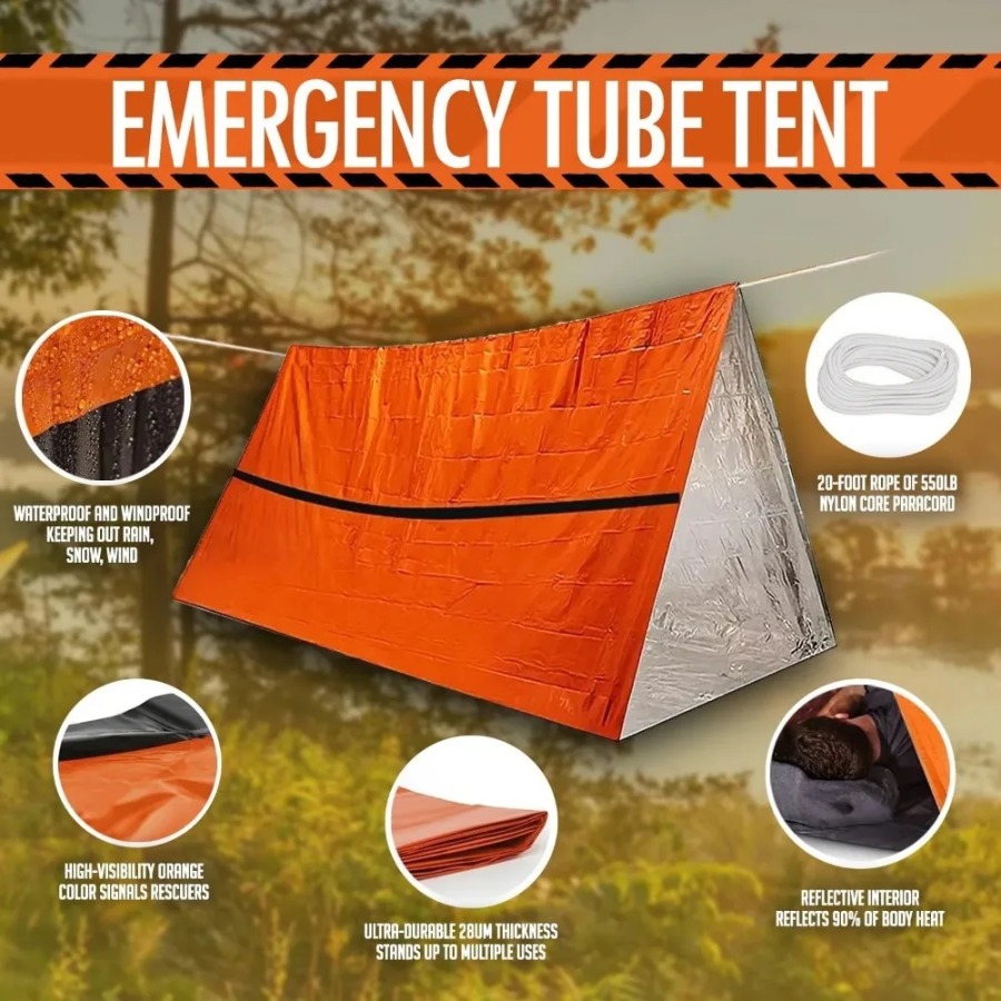 قطعة واحدة من كيس النوم في حال - مراجعة Emergency Mylar Tent وسعره